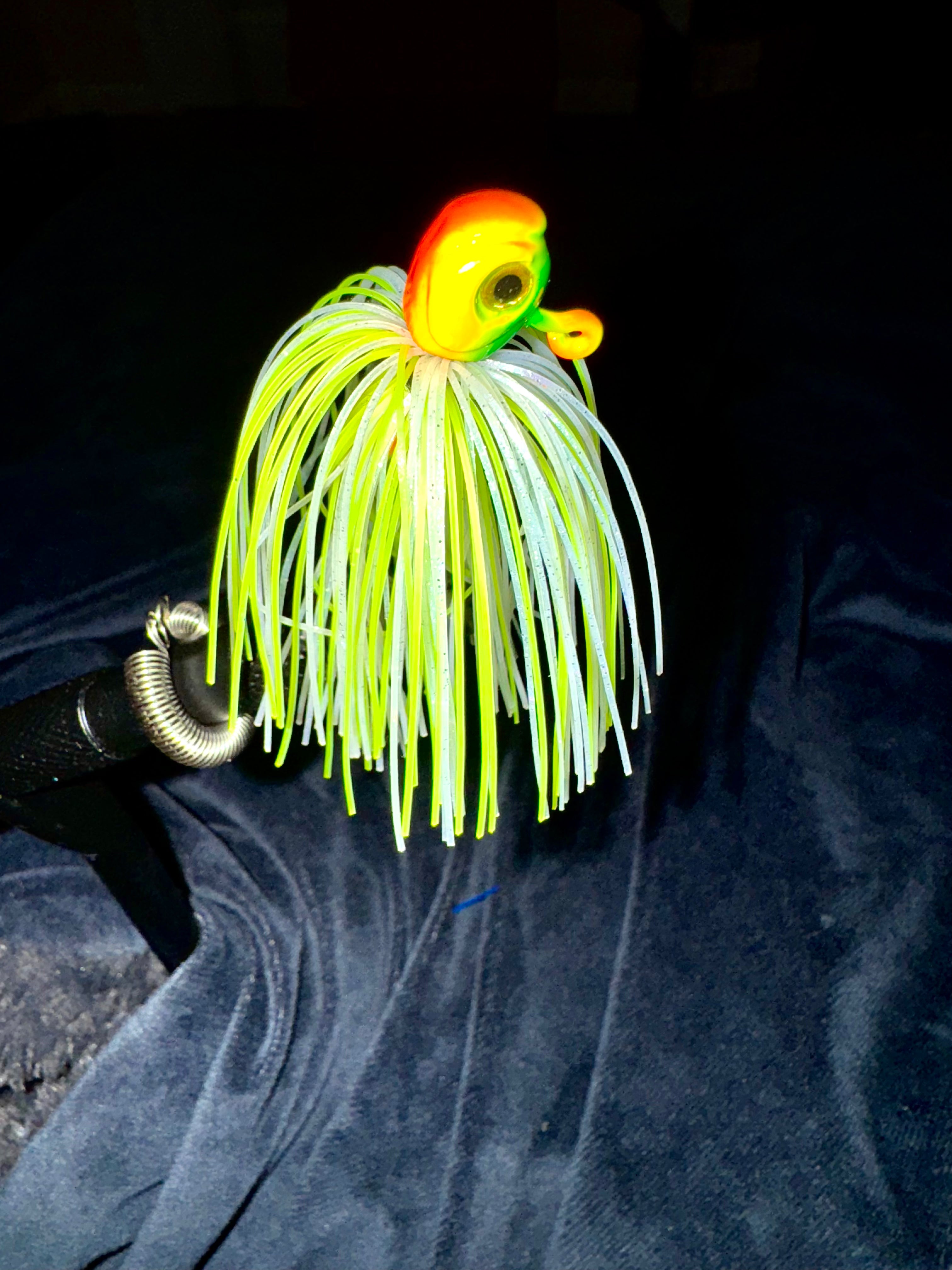 Custom White and Chartreuse jig